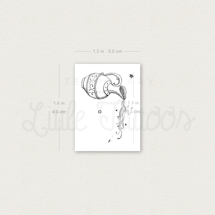 Water Jug Temporary Tattoo By Stefano Mazza - Set of 3