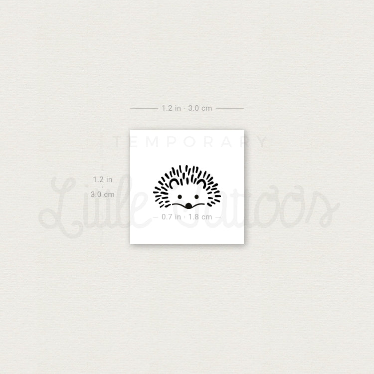 Hedgehog Face Temporary Tattoo - Set of 3