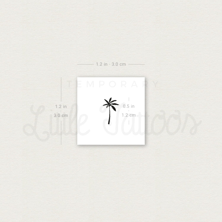 Tiny Date Palm Temporary Tattoo - Set of 3
