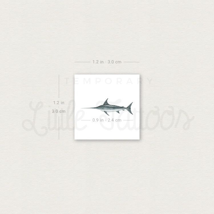 Swordfish Temporary Tattoo - Set of 3