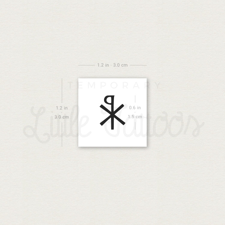 Small Chi Rho Temporary Tattoo - Set of 3