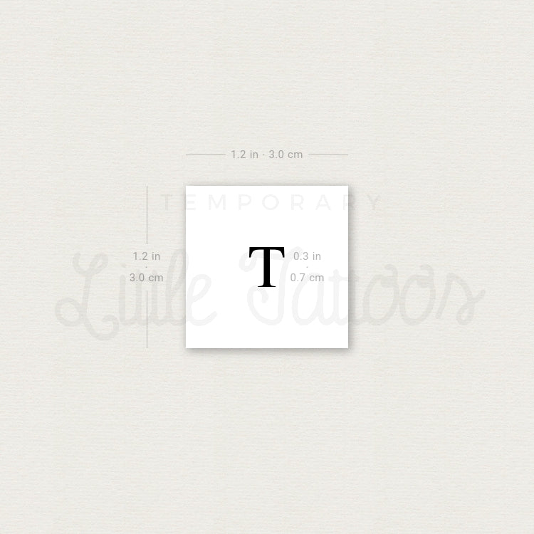 Uppercase Tau Temporary Tattoo - Set of 3