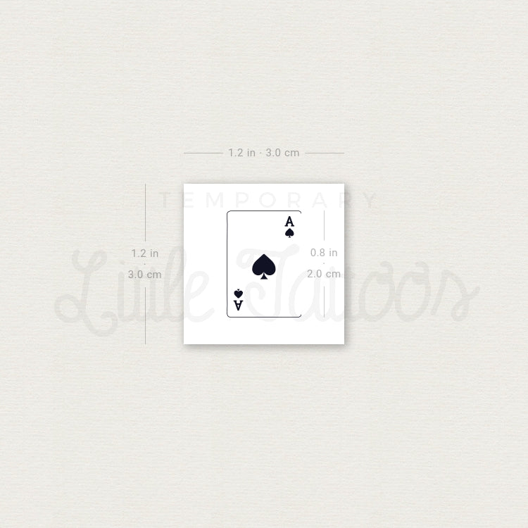 Ace Of Spades Card Temporary Tattoo - Set of 3