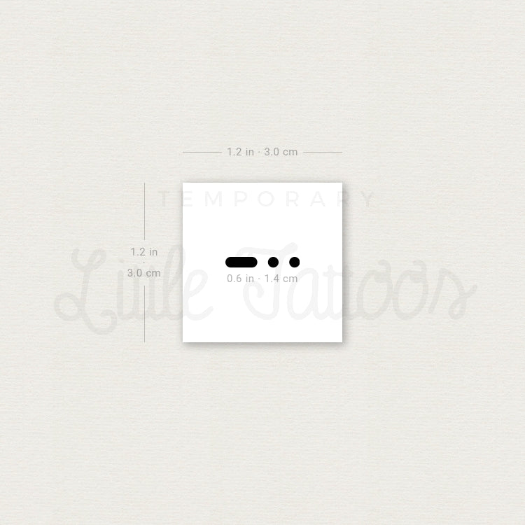 Morse Code U Temporary Tattoo - Set of 3