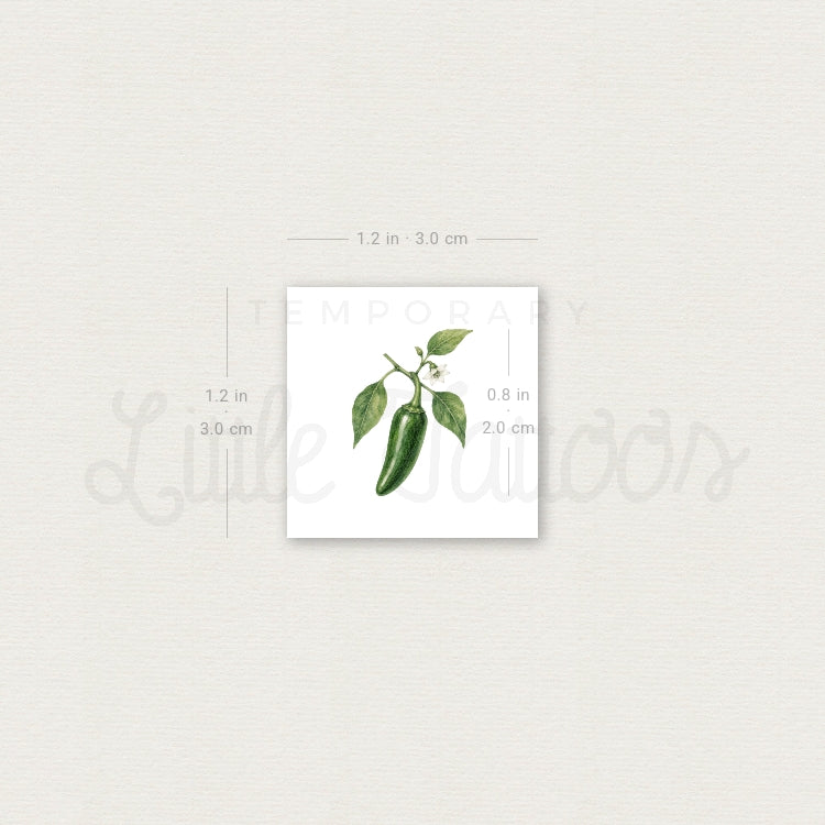 Jalapeño Temporary Tattoo - Set of 3