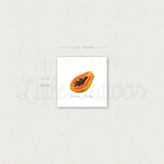 Papaya Slice Temporary Tattoo - Set of 3