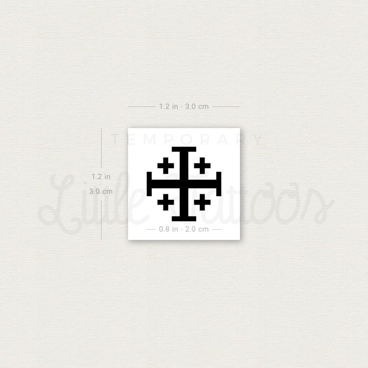 Tatuaje temporal de la cruz de Jerusalén (juego de 3)