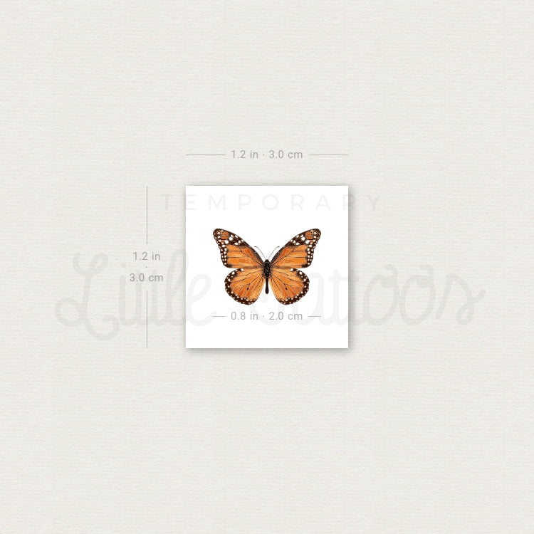 Orange Butterfly Temporary Tattoo - Set of 3