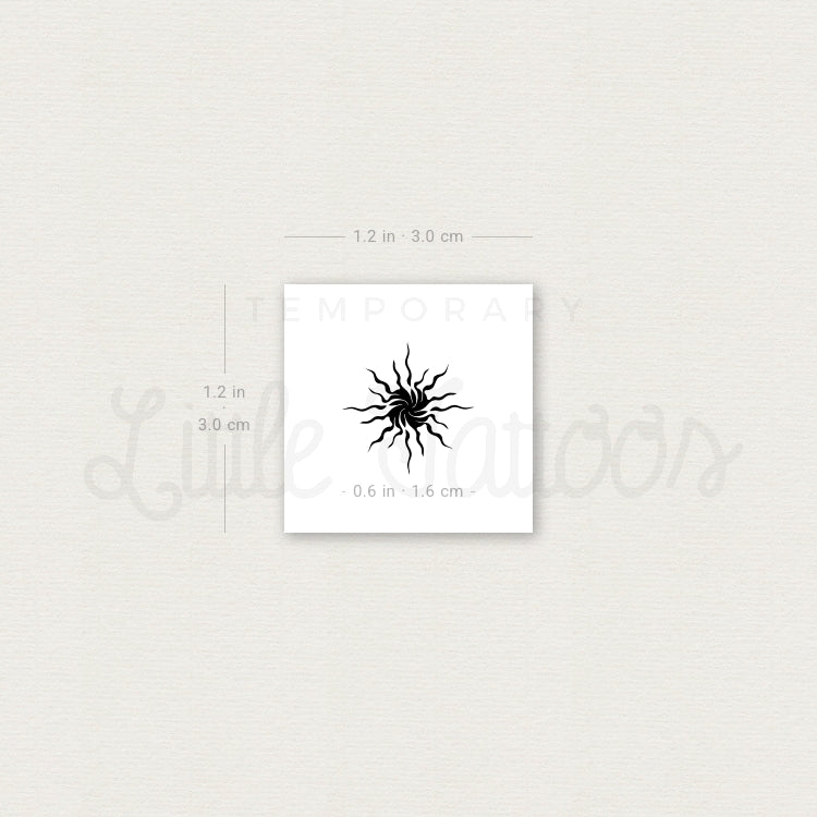 Black Sun Temporary Tattoo - Set of 3