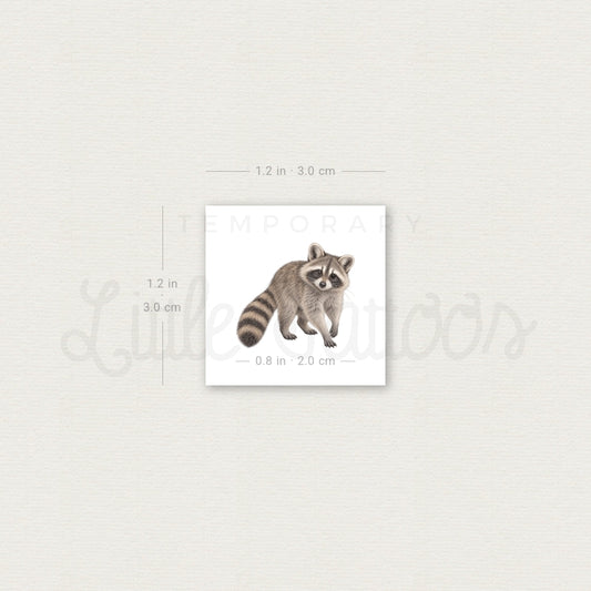 Raccoon Temporary Tattoo - Set of 3