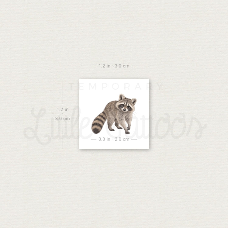 Raccoon Temporary Tattoo - Set of 3