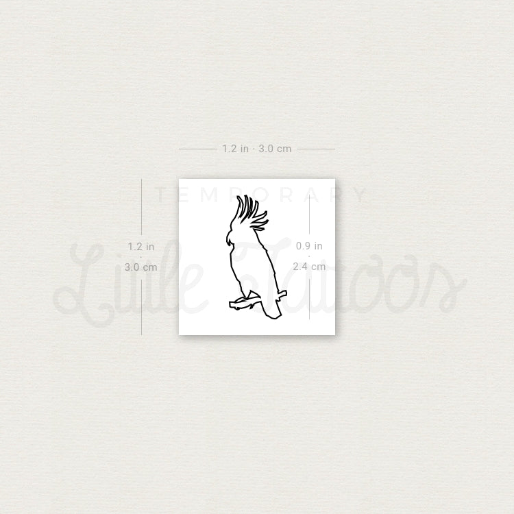 Fine Line Cockatoo Temporary Tattoo - Set of 3