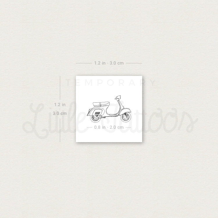Vespa Scooter Temporary Tattoo - Set of 3