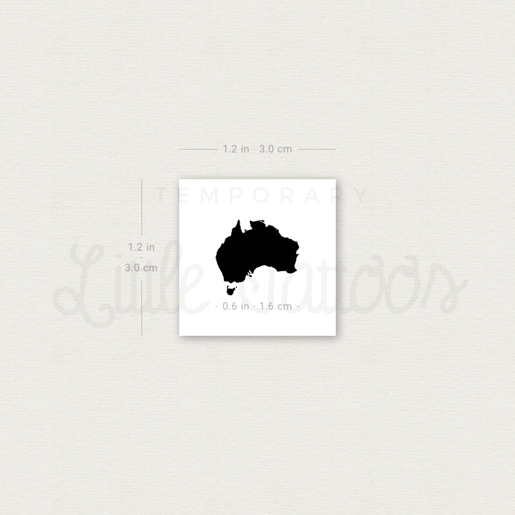 Tatuaje temporal pequeño del mapa de Australia (juego de 3)