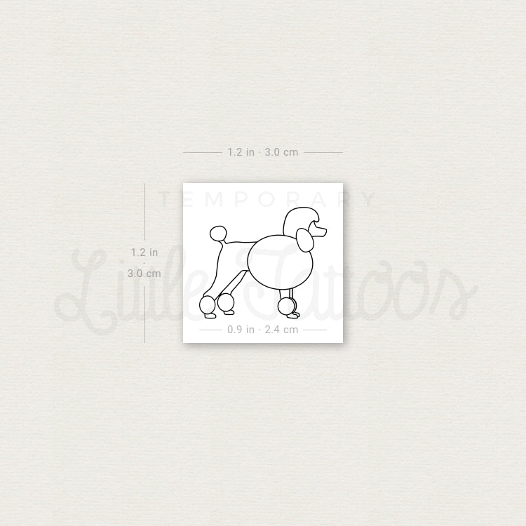 Poodle Temporary Tattoo - Set of 3