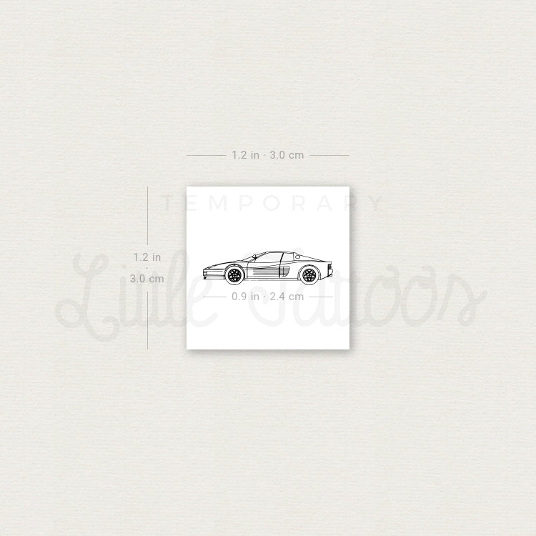 Ferrari Testarossa Temporary Tattoo - Set of 3