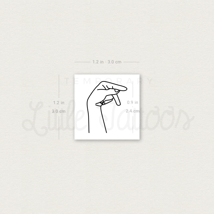 Sign Language P Temporary Tattoo - Set of 3