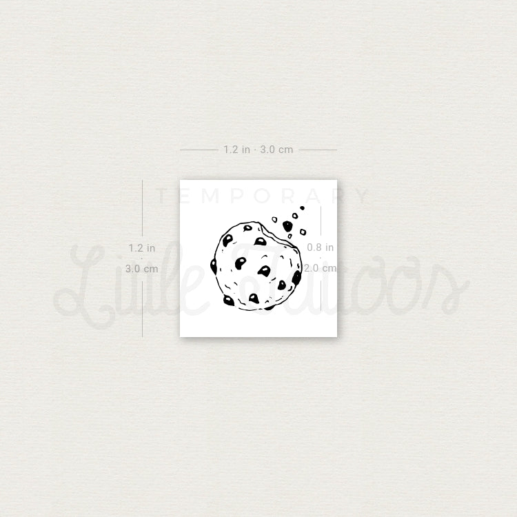 Chocolate Chip Cookie Temporary Tattoo - Set of 3