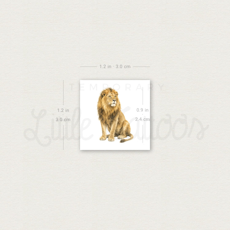 Watercolor Lion Temporary Tattoo - Set of 3