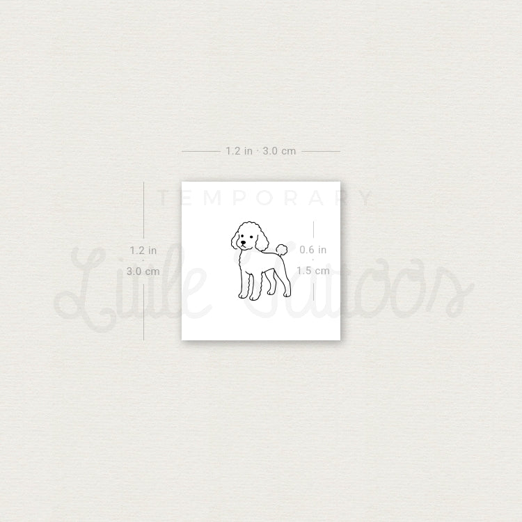 Miniature Poodle Temporary Tattoo - Set of 3