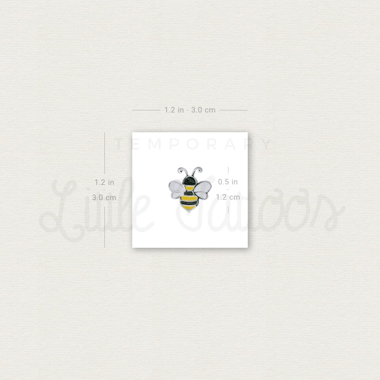 Tatuaje temporal de abeja plateada (juego de 3)