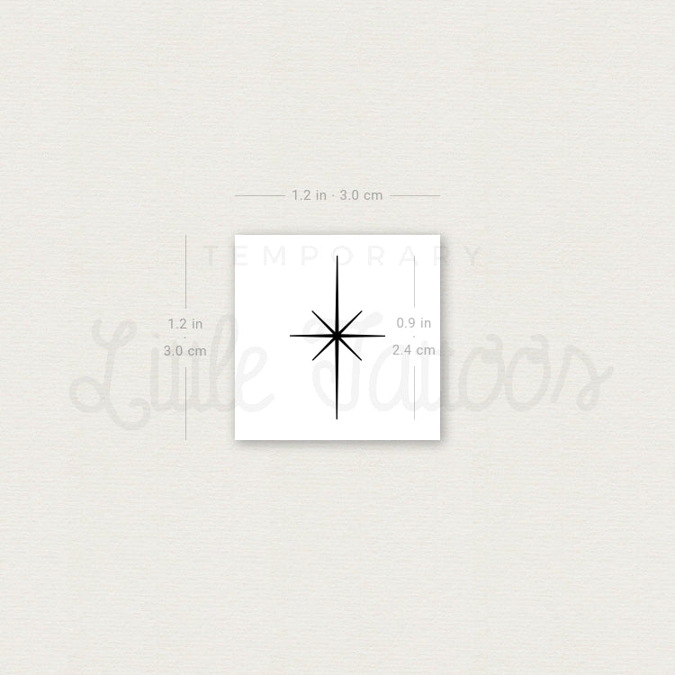 Tatuaje temporal de estrella del norte pequeña (juego de 3)