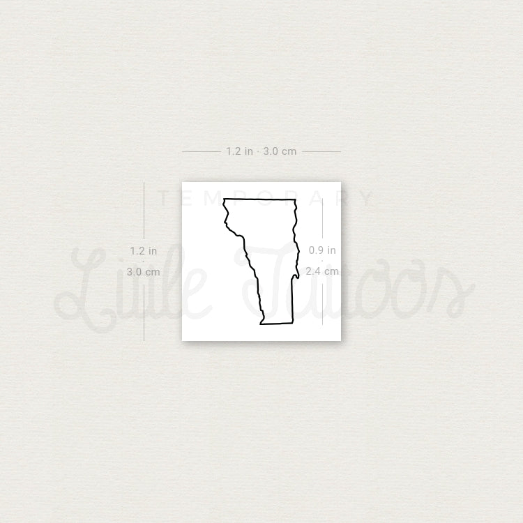 Tatuaje temporal del mapa de Vermont (juego de 3)