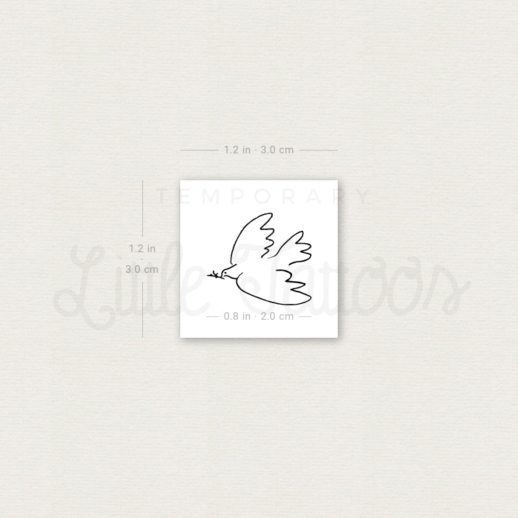 Little Dove Of Peace Temporary Tattoo - Set of 3