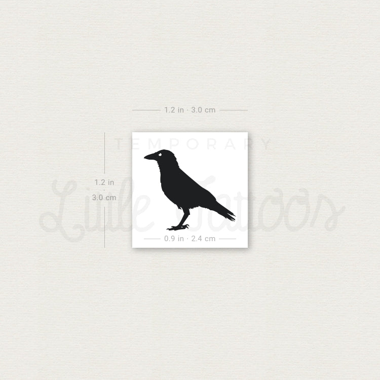 Raven Temporary Tattoo - Set of 3