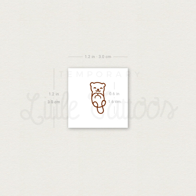 Little Otter Temporary Tattoo - Set of 3
