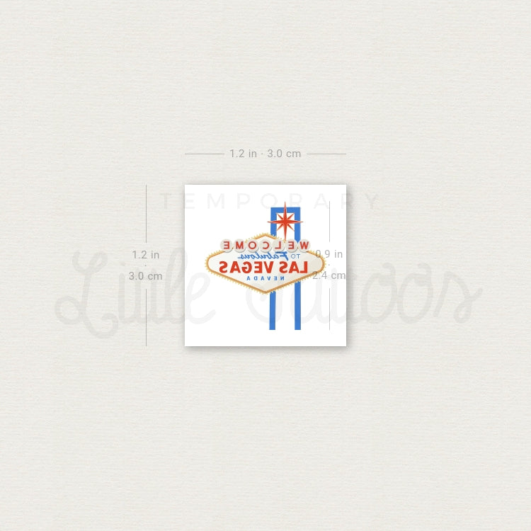 Tatuaje temporal pequeño de bienvenida a Las Vegas (juego de 3)