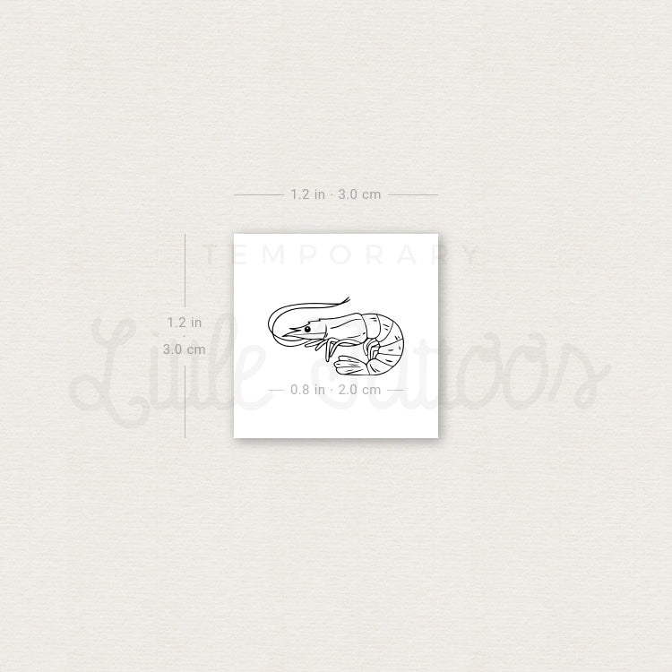 Shrimp Temporary Tattoo - Set of 3