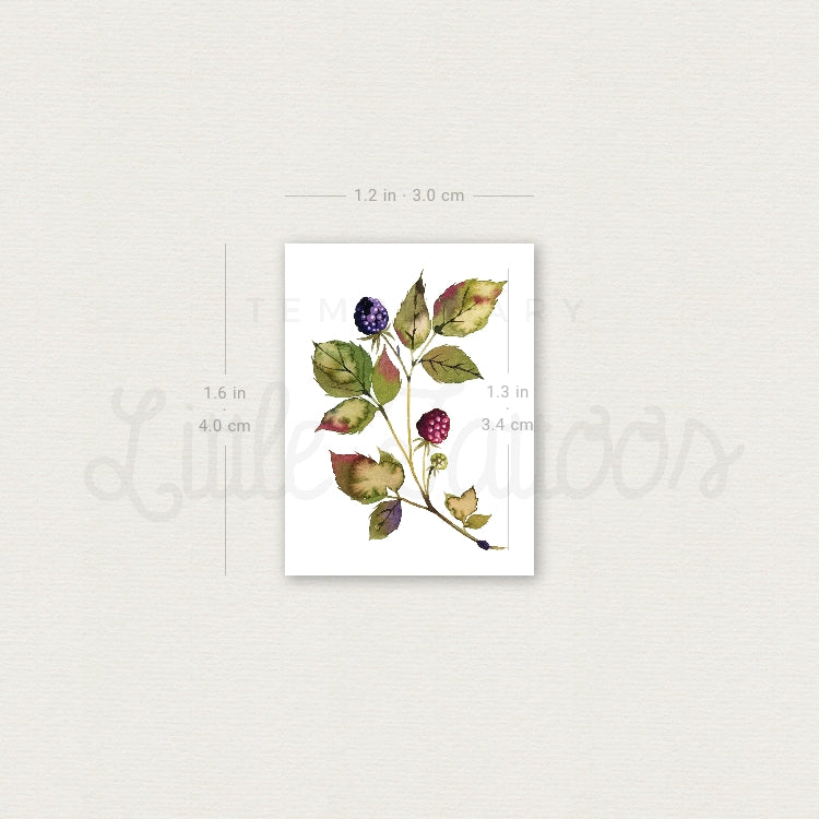 Small Rasperry By Ann Lilya Temporary Tattoo - Set of 3
