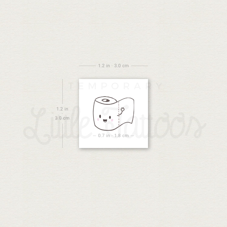 Toilet Paper Temporary Tattoo - Set of 3