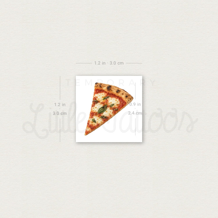 Pizza Marguerita Slice Temporary Tattoo - Set of 3