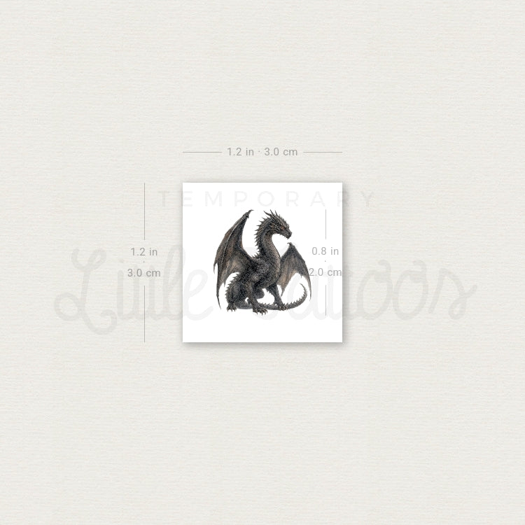 Resting Dragon Temporary Tattoo - Set of 3