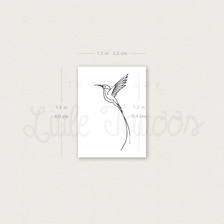 Long-tailed Sylph Hummingbird Temporary Tattoo - Set of 3