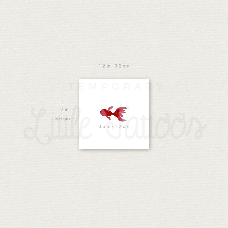 Tiny Red Fish Temporary Tattoo - Set of 3