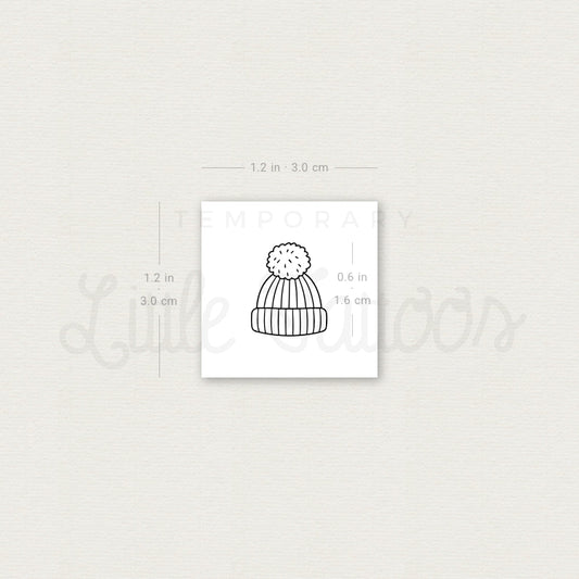 Pom Pom Beanie Temporary Tattoo - Set of 3