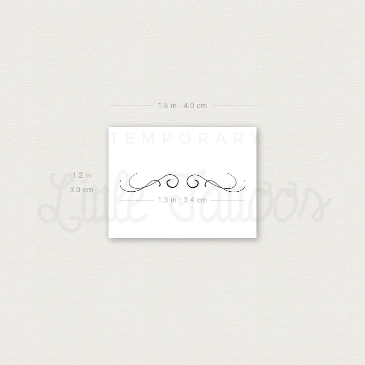 Horizontal Ornament Temporary Tattoo By Marina Molist - Set of 3
