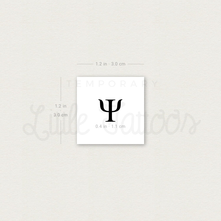 Uppercase Psi Temporary Tattoo - Set of 3