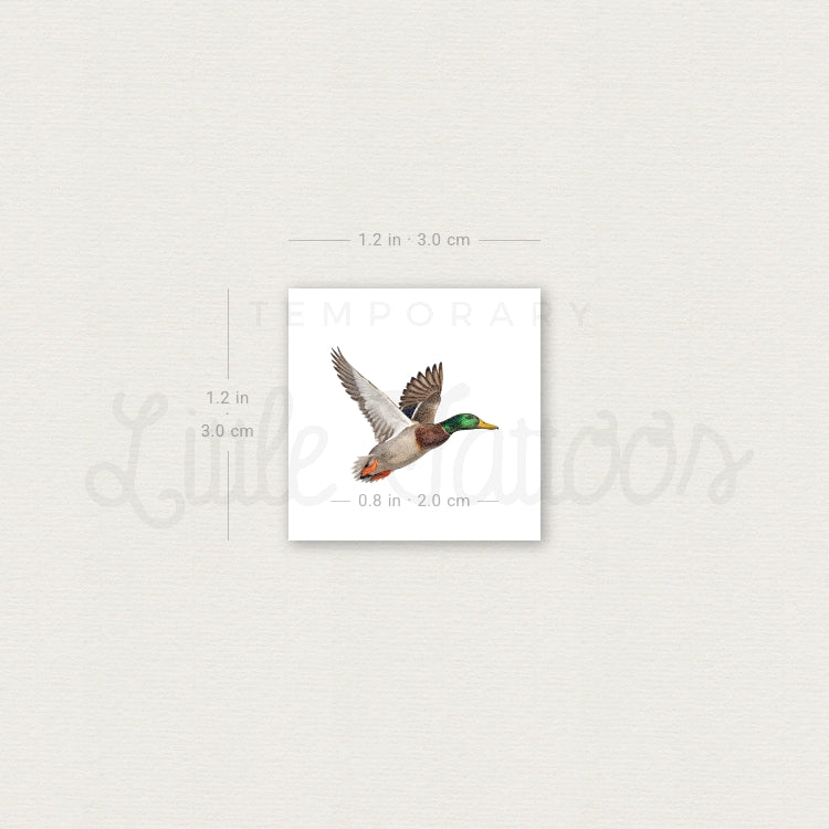 Flying Duck Temporary Tattoo - Set of 3