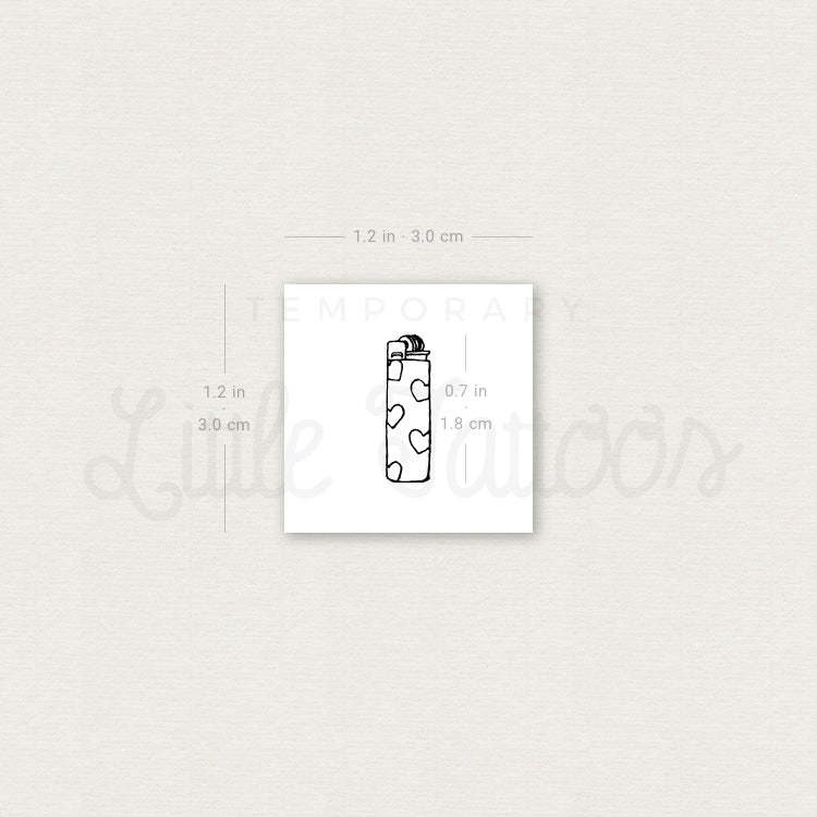 Lighter Temporary Tattoo - Set of 3