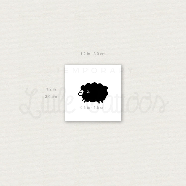 Little Black Sheep Temporary Tattoo - Set of 3