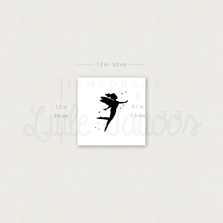 Little Fairy Silhouette Temporary Tattoo - Set of 3