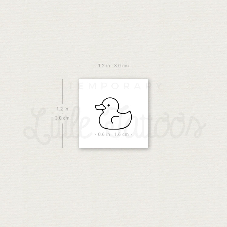 Minimalist Rubber Duck Temporary Tattoo - Set of 3