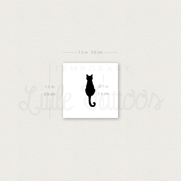 Small Black Cat Temporary Tattoo - Set of 3