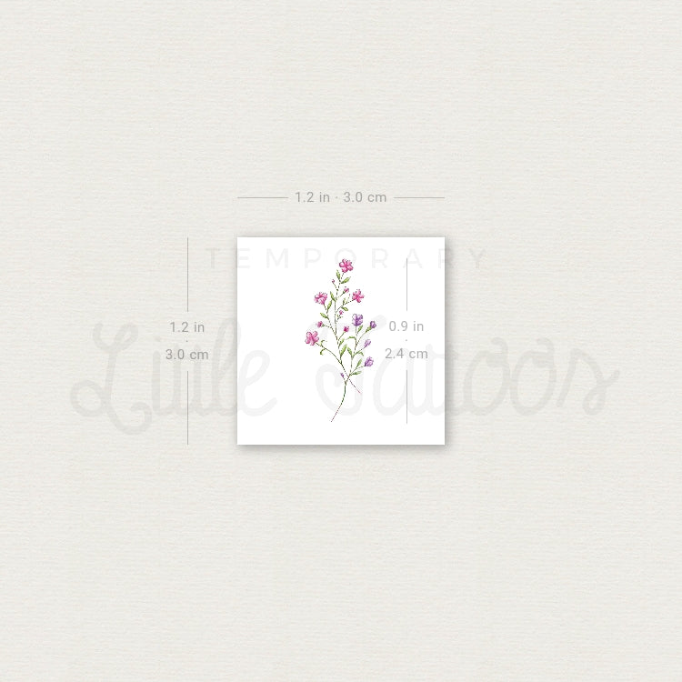 Small Baby's Breath By Mini Lau Temporary Tattoo - Set of 3