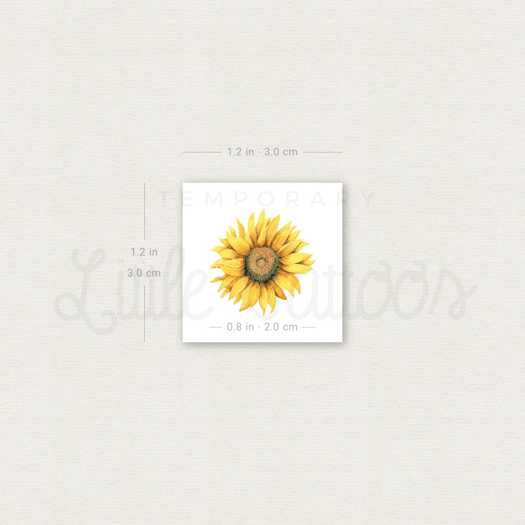 Sunflower Flower Temporary Tattoo - Set of 3