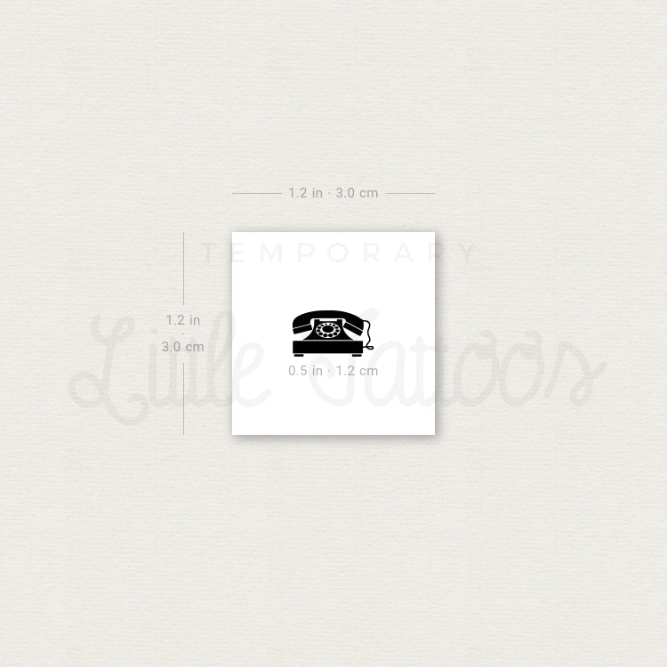 Tiny Retro Telephone Temporary Tattoo - Set of 3